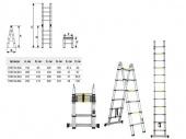 Купить Лестница телескопическая 2-х секц. алюм. 295/620см, 2х10 ступ. 22,5кг STARTUL (ST9733-062) (имеет усиленный механизм фиксации ступеней) в Минске с Доставкой по РБ